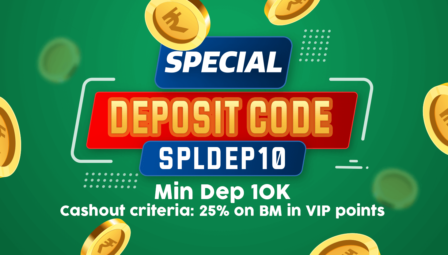 sepcial deposit codes